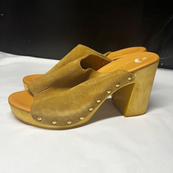 Ilaria Sartori Tan Suede Leather Clogs Size EU 39 US 8.5 Made in Italy NWOB - Picture 3 of 9